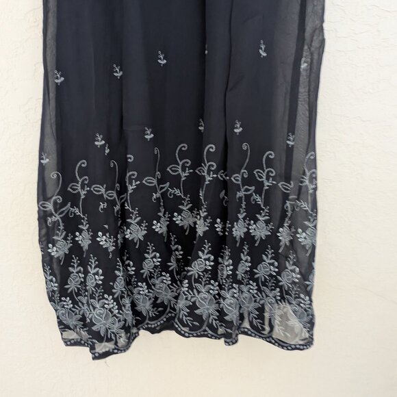 Vintage Victoria Holley 2 Piece Sheer Maxi Dress Buttons Size PM 90s - Picture 13 of 14